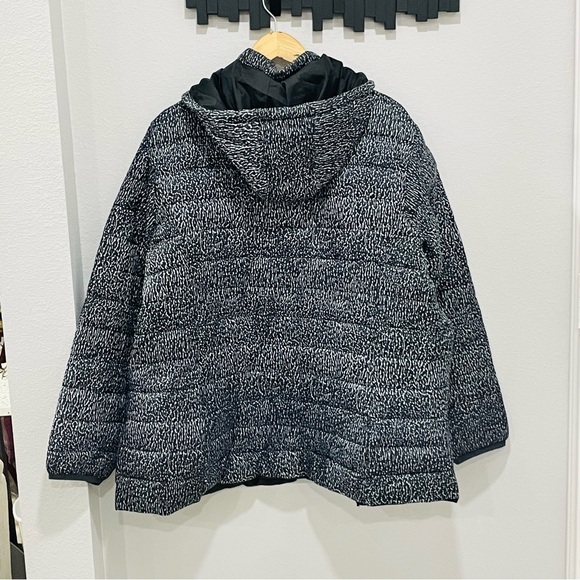 St John’s Bay Women’s Plus Size 3X Black & White Puffer Jacket With Hood - Picture 2 of 11